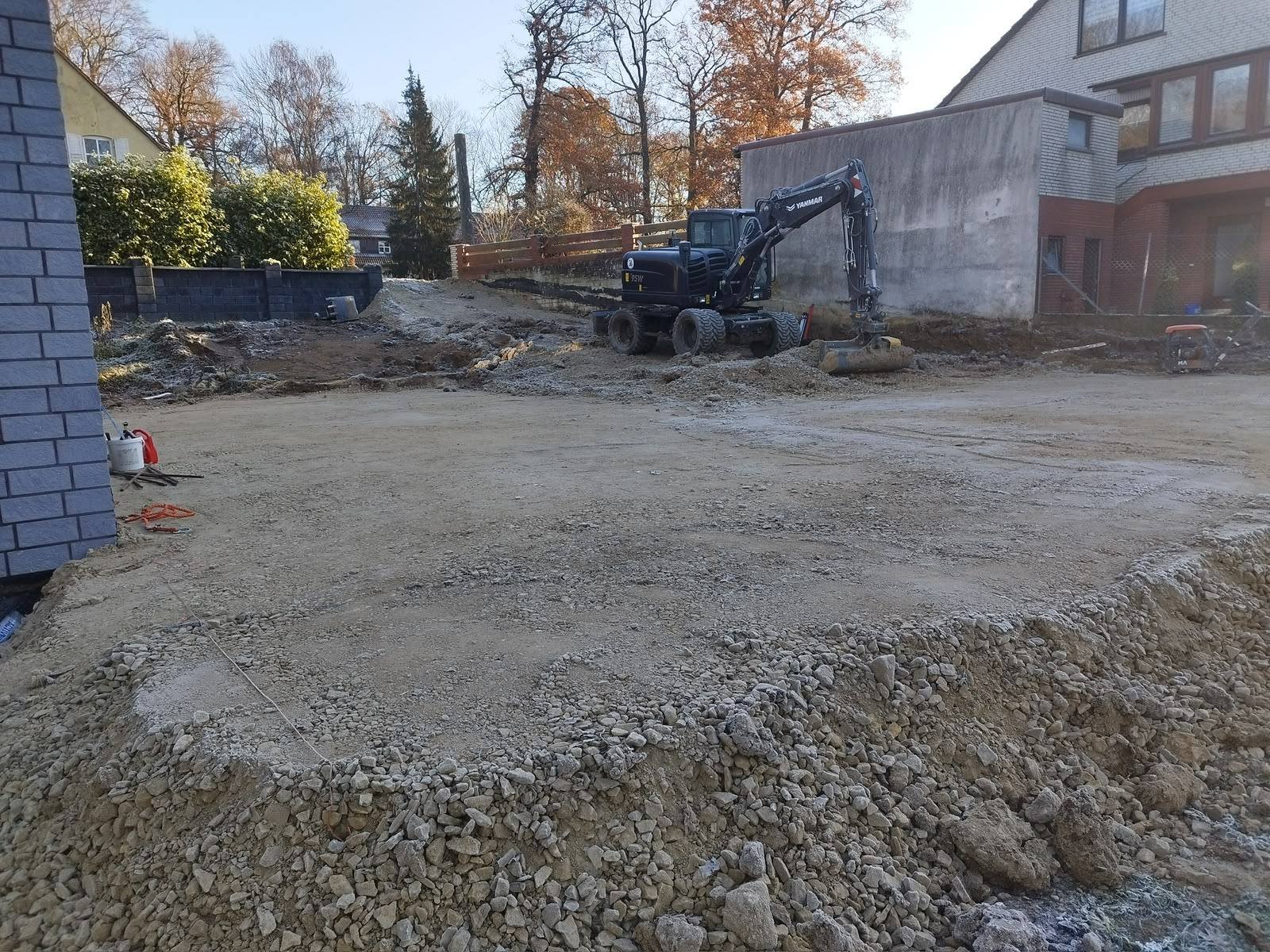 Fertig geräumtes und planiertes Baufeld
